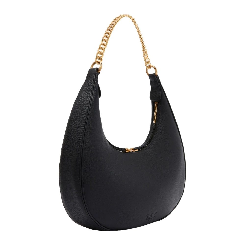 pinko Leren Handtas Stijl: A29Q Black Dames
