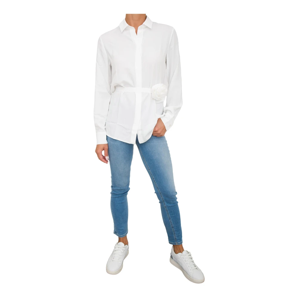 Marella Witte Blouse van Acetaat en Zijde White Dames