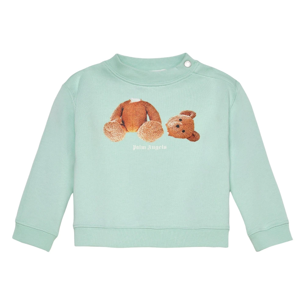 Palm Angels Boys Green Kids Sweatshirts, 18 M, Bear In Mind Sweatshirt