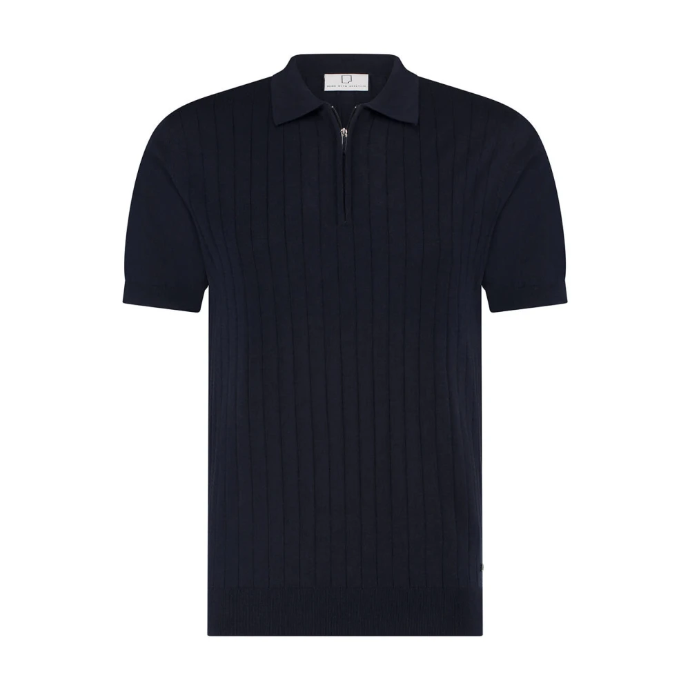 Born With Appetite Gebreide Polo Merino Korte Mouw Blue Heren