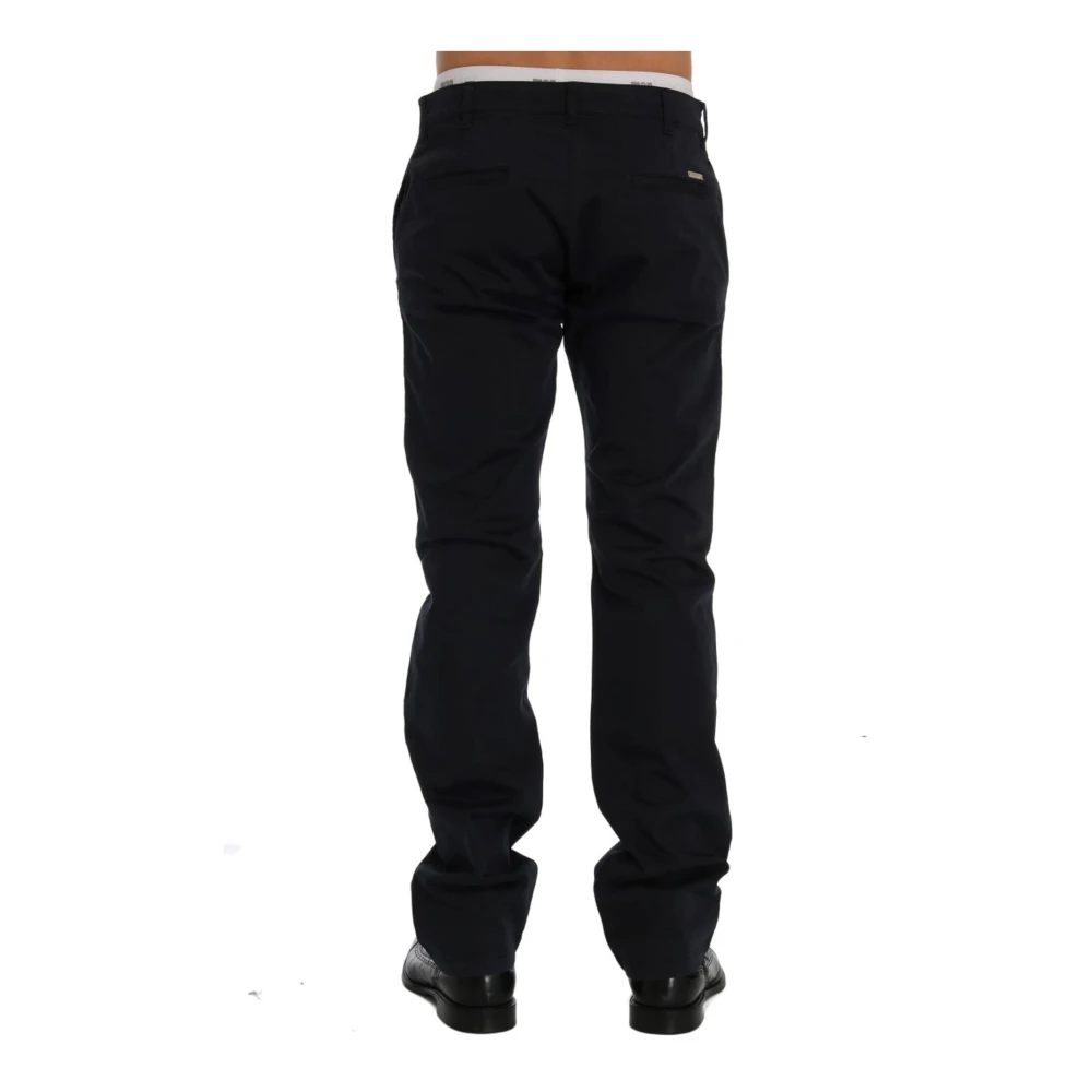 Gianfranco Ferré Blauwe Katoenen Stretch Chino's Rechte Pasvorm Blue Heren