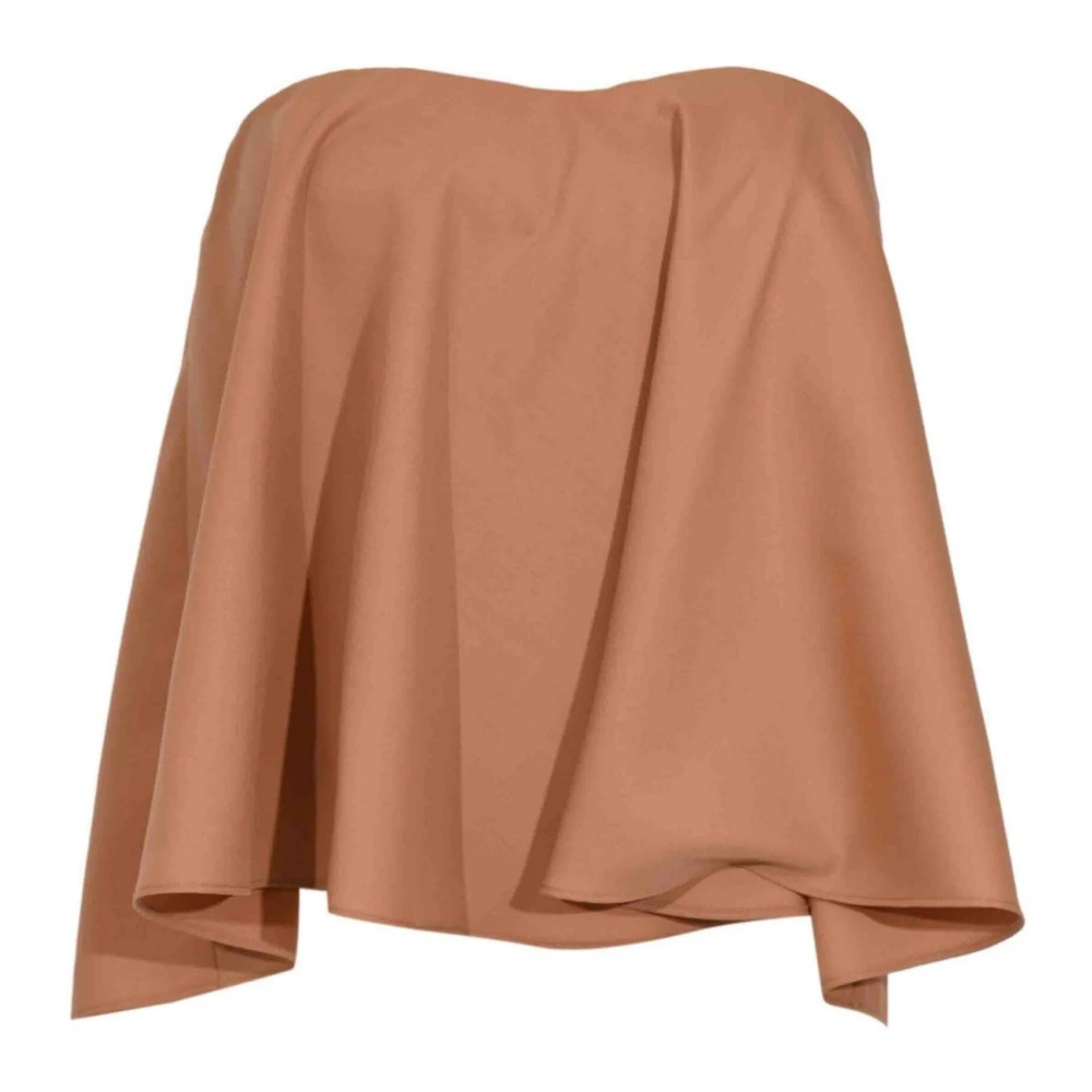Twinset Women's Brown Blouses, S, Decolette Flared Top