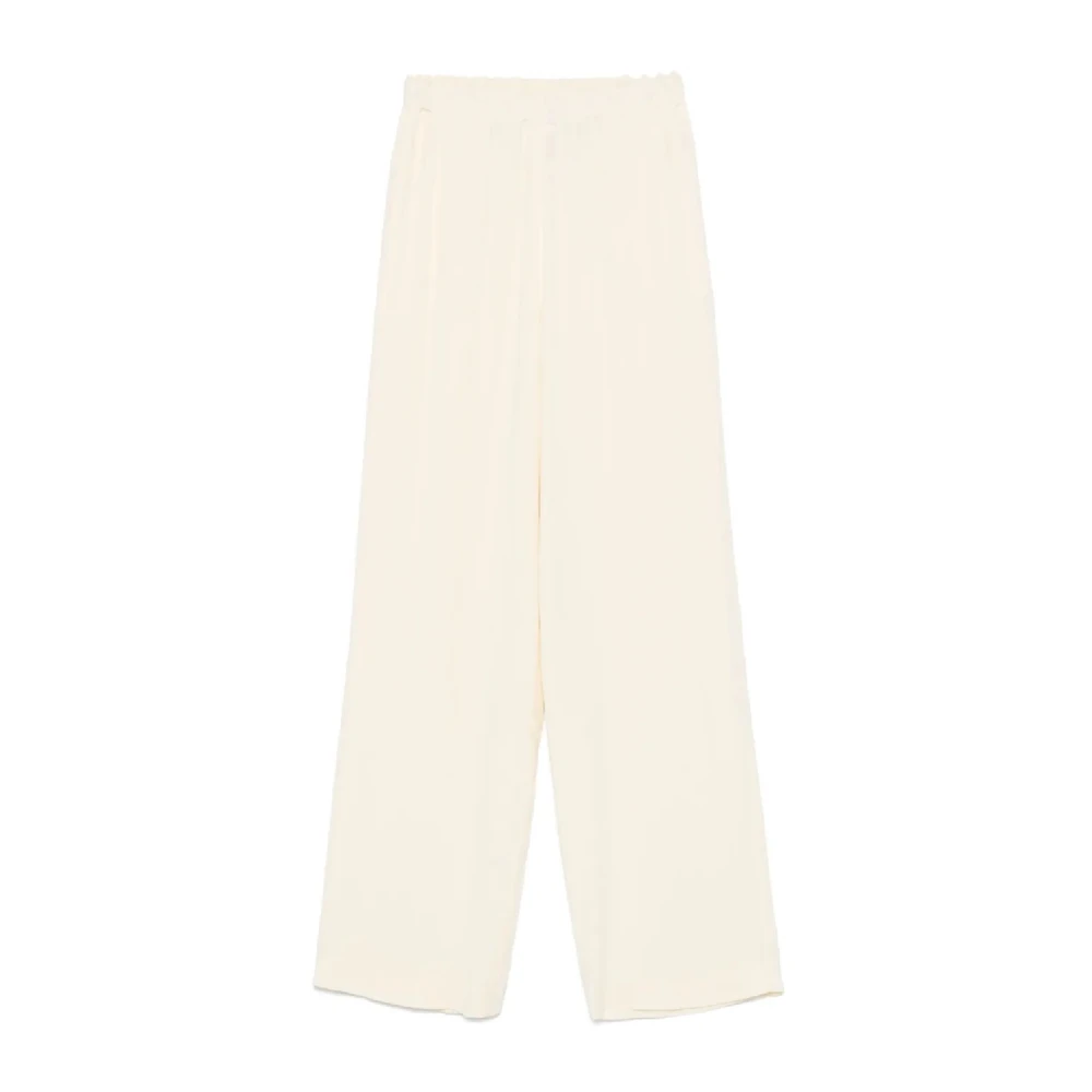 Fabiana Filippi Women's Beige Wide Trousers - Wide Trousers - 2XS - Trousers