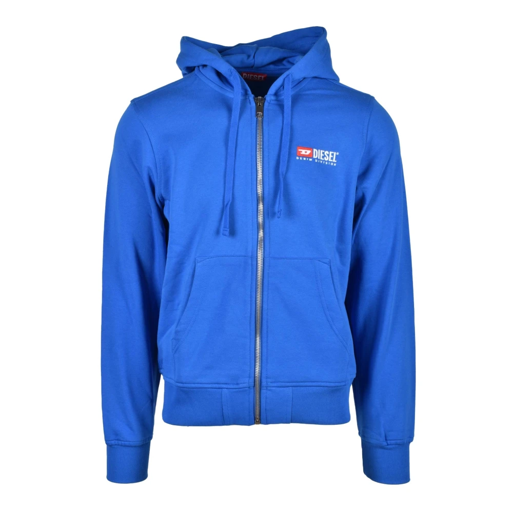 Diesel Stijlvolle katoenen sweatshirt met rits Blue Heren