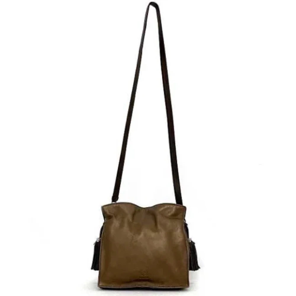 Loewe Pre-owned Fabric shoulder-bags Brown Dames