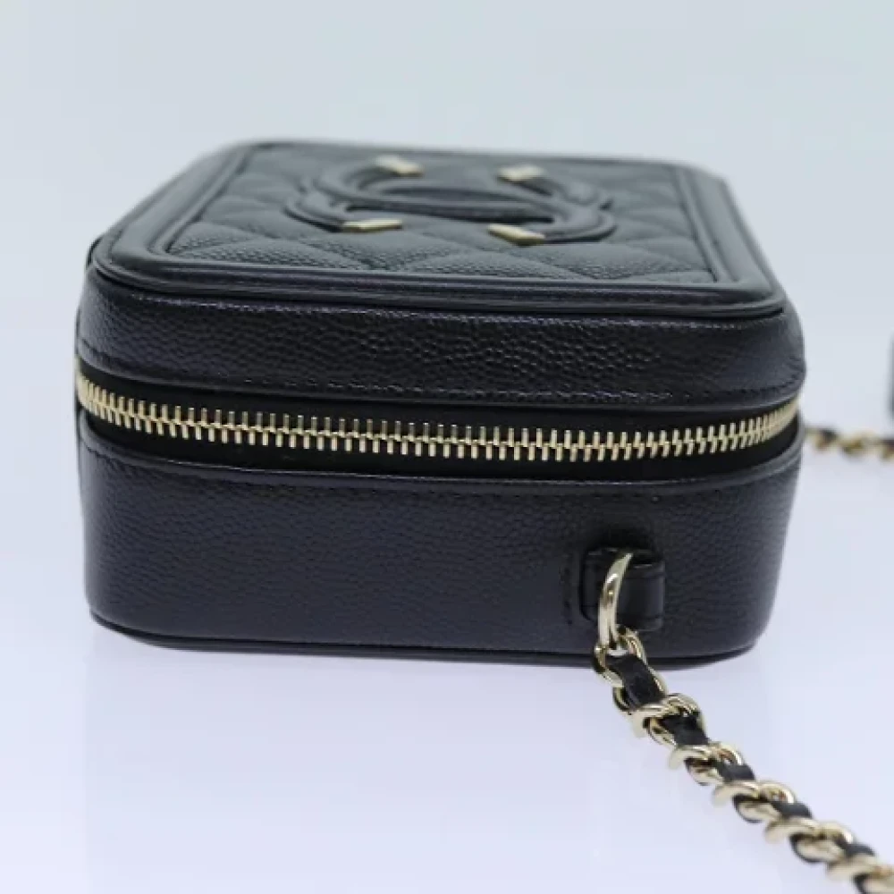 Chanel Vintage Pre-owned Leather shoulder-bags Black Dames