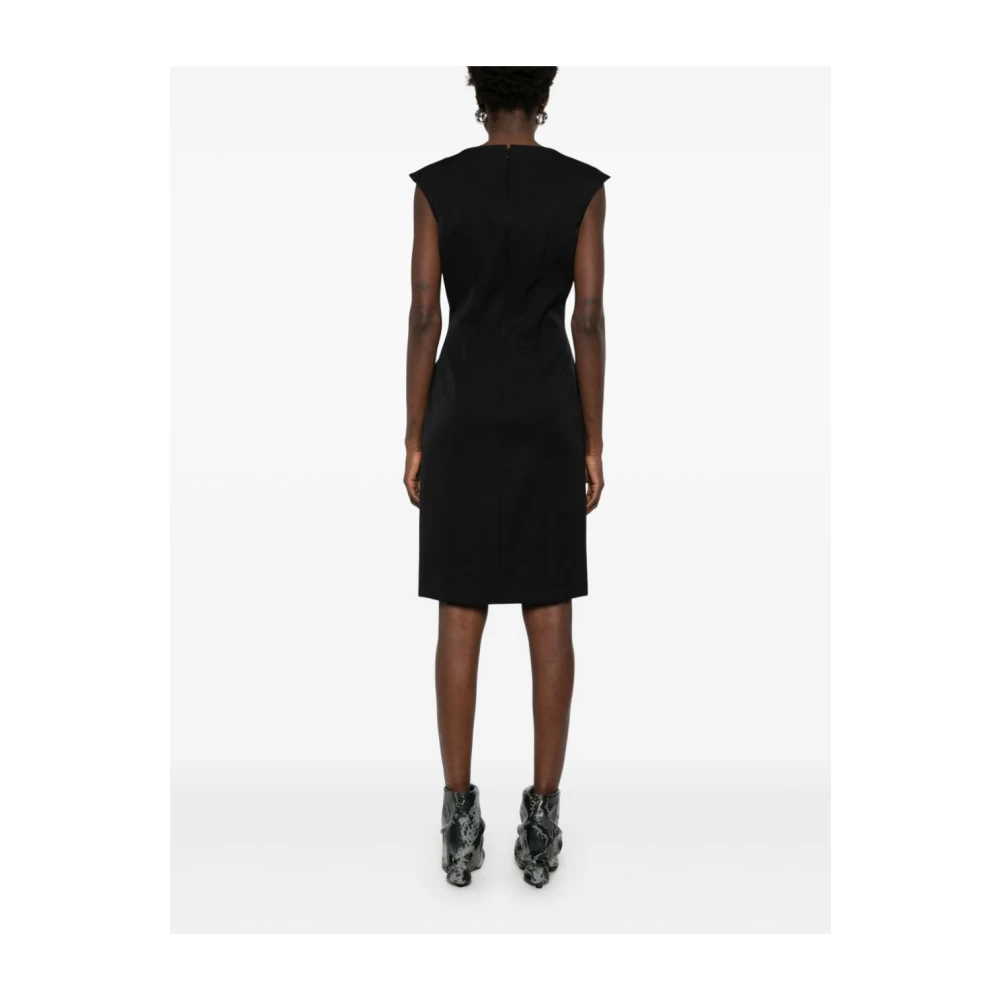 alexander mcqueen Zwarte Wollen Mouwloze Jurk Black Dames