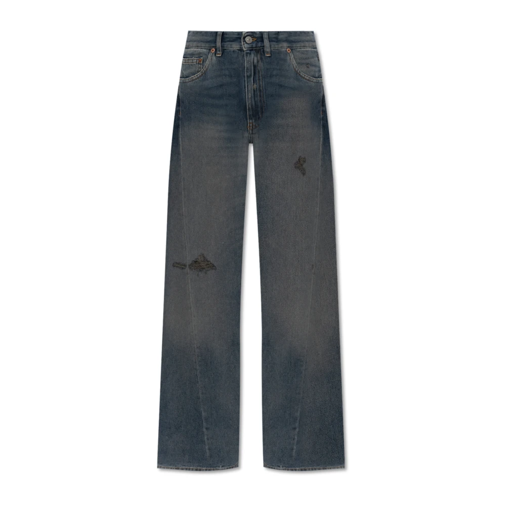 MM6 Maison Margiela Vintage-Effect Jeans Blue Dames
