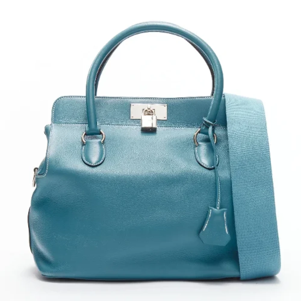 Hermès Vintage Pre-owned Leather handbags Blue Dames