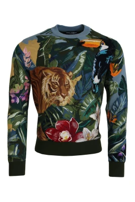 Jungle Broderad Ull-Silke Tröja