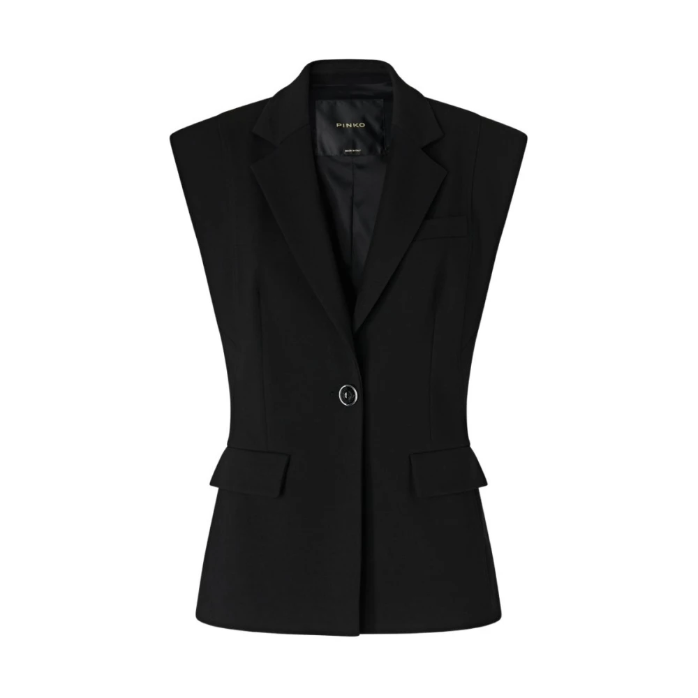 Pinko Vrouw Zwart Jassen Dames, S, Nylon, Deyn Nylon Vest