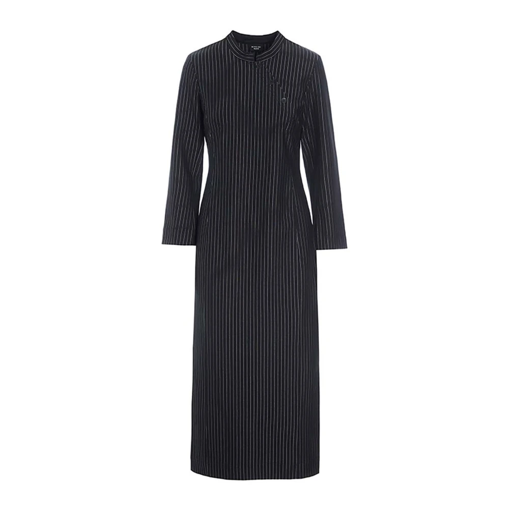 Bitte Kai Rand Pinstripe Jersey Lange Jurk Zwart Black Dames