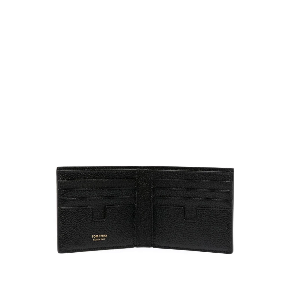 Tom Ford Klassieke Bifold Leren Portemonnee Black Heren