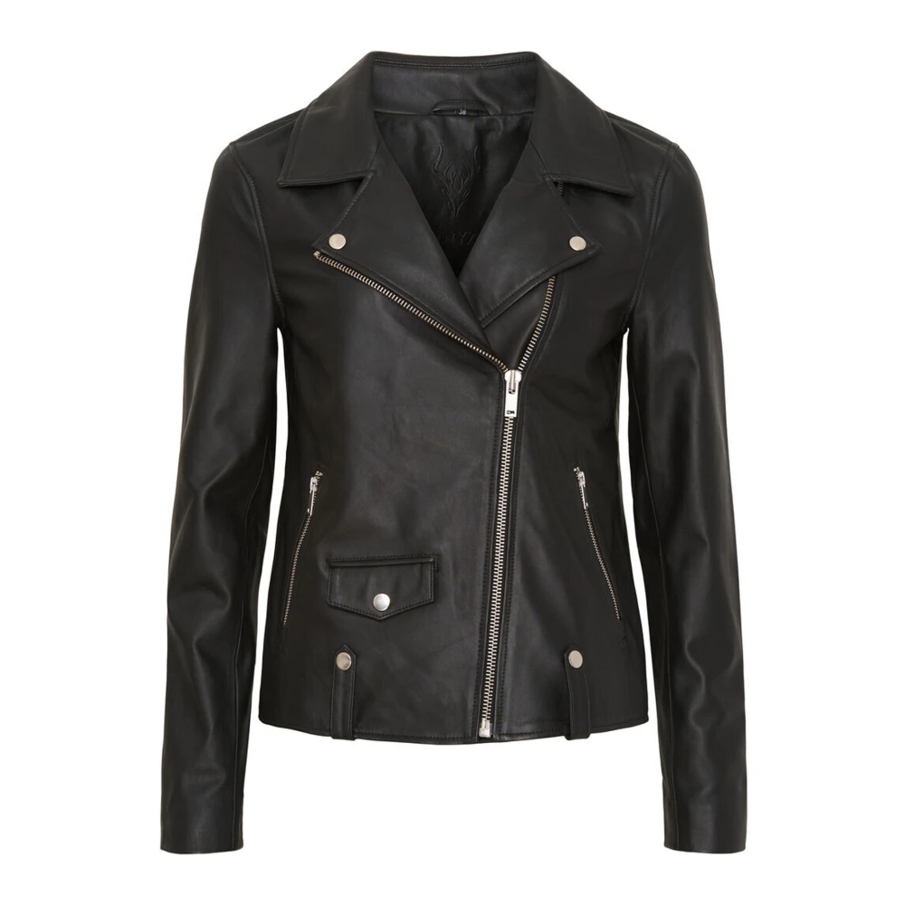 Notyz Donna Nero Giacca Da Biker Oversize Con Dettagli Argentati