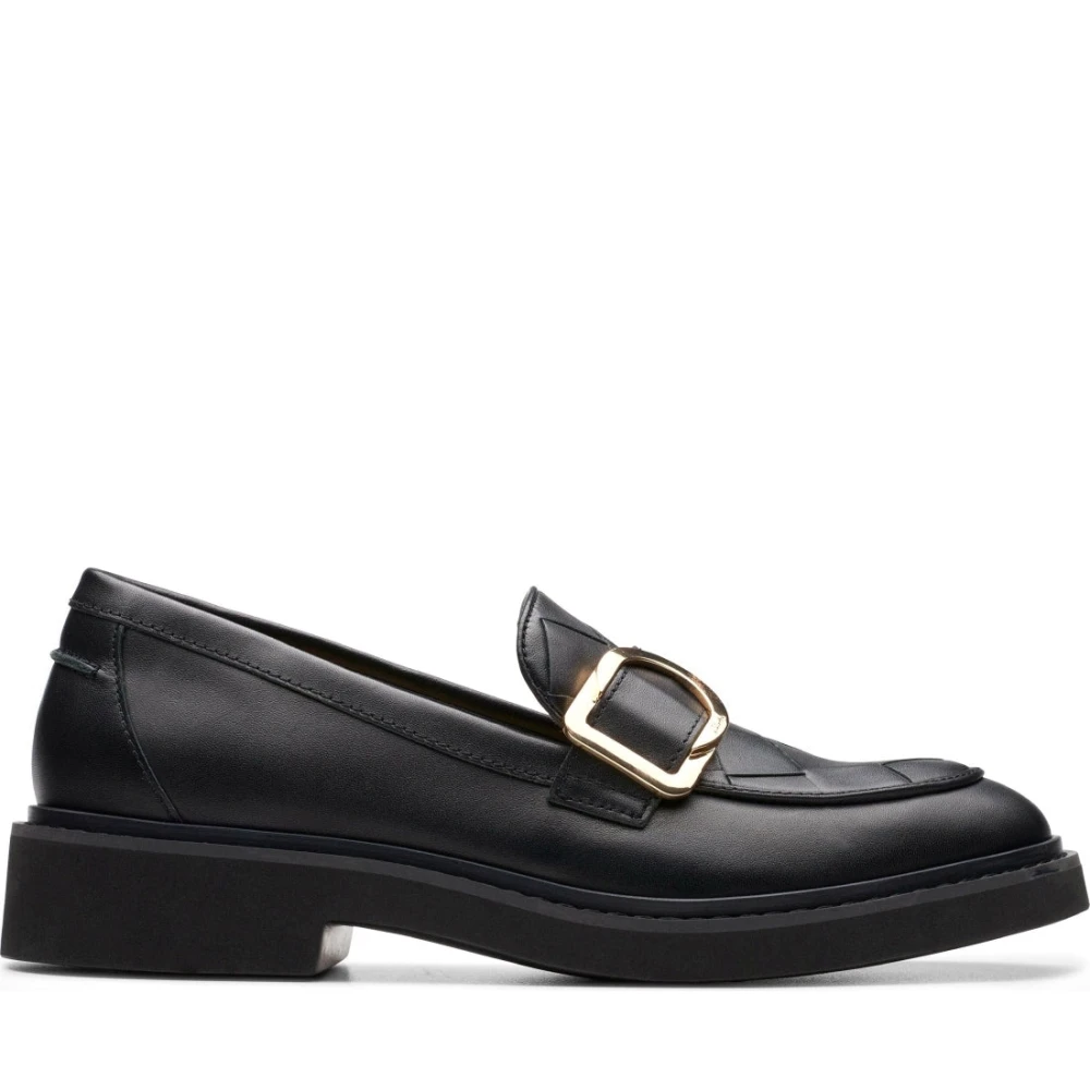 Clarks Women's Black Loafers, 5 Uk, Penny Loafers