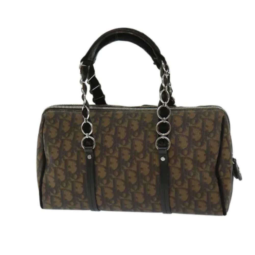 Dior Vintage Pre-owned Canvas handbags Brown Dames