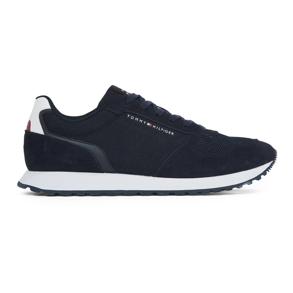 Tommy Hilfiger Low-Top Sneakers met Tonale Texturen Heren Schoenen Blauw