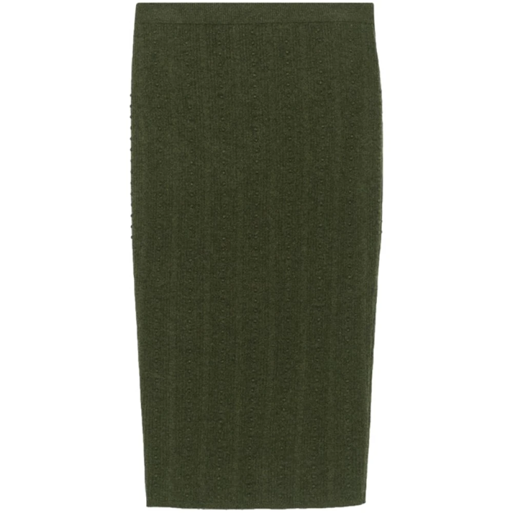 Fabiana Filippi Groene 3D Gebreide Midi Rok Green Dames