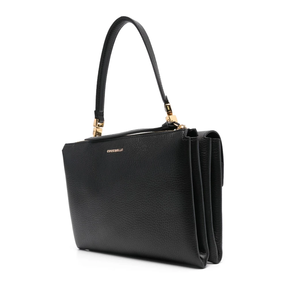 Coccinelle Zwarte Leren Schouder Crossbody Tas Black Dames