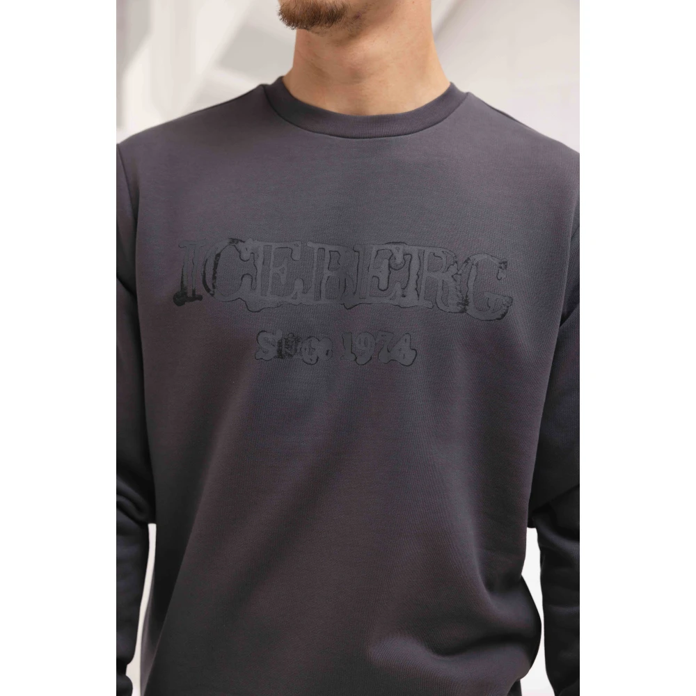 Iceberg Logo Sweater Donkergrijs Heren Gray Heren