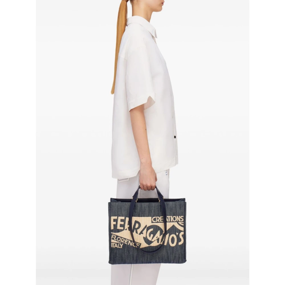 Salvatore Ferragamo Blauwe handtas voor vrouwen Aw24 Blue Dames