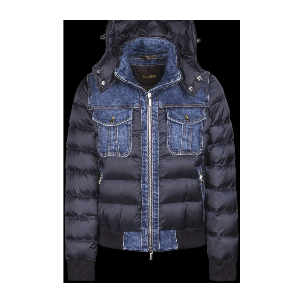 Moorer Iconische bomberjack met ganzendons Blue Dames