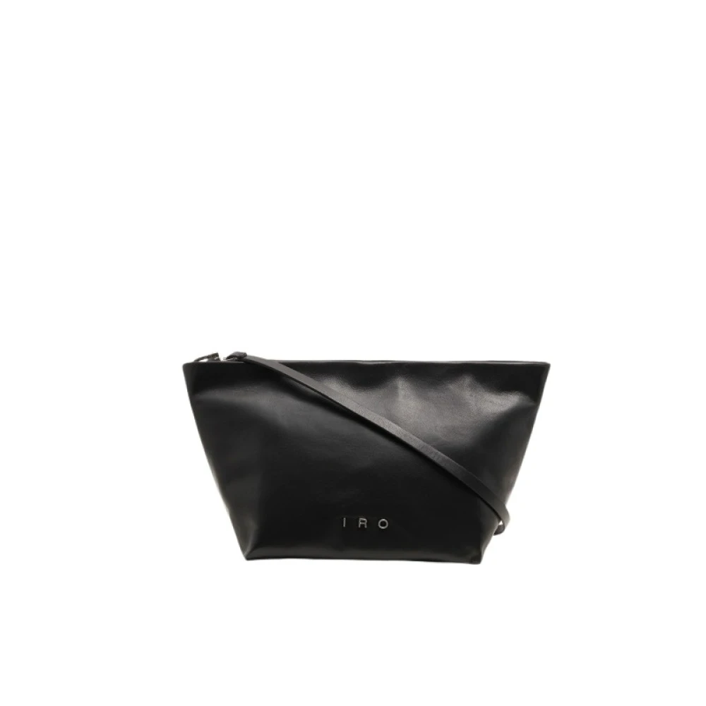 IRO Schapenvacht Crossbody Tas met Toprits Black Dames