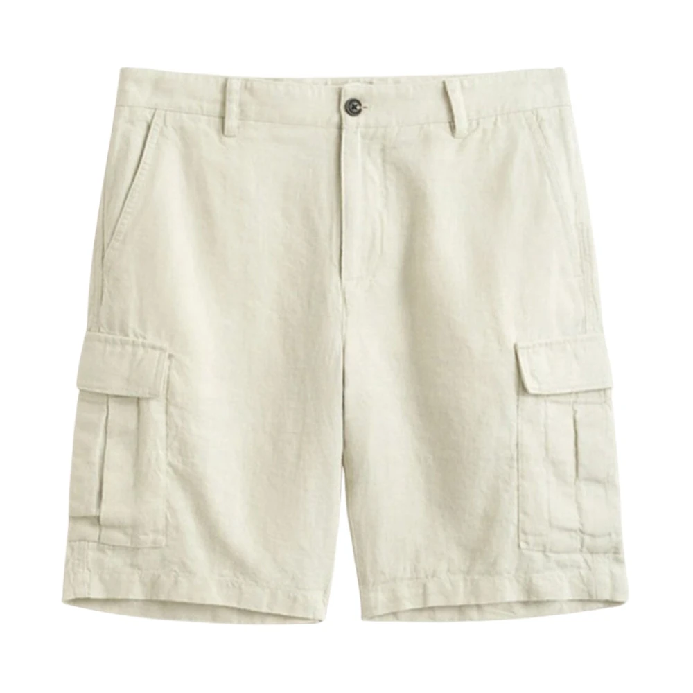 Gant Beige Linen Cargo Shorts - Male - Casual Shorts - W36 - Shorts
