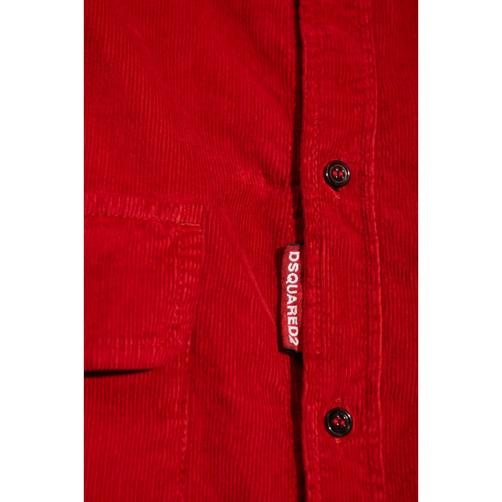 Dsquared2 Ribfluwelen overhemd Red Dames