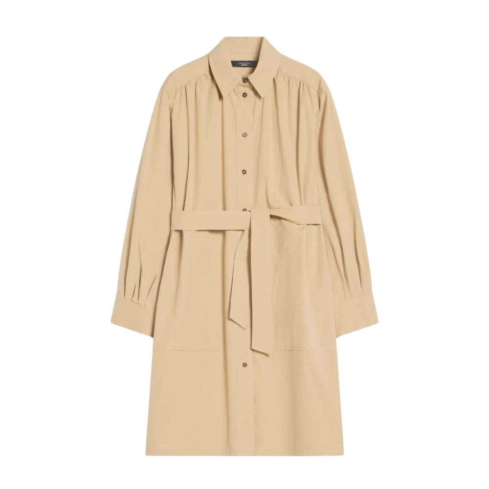 Max Mara Weekend Veelzijdige Poplin Jurk met Kraag Beige Dames