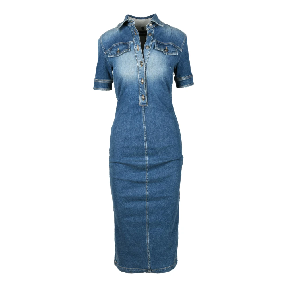 SPORTMAX Katoenmix Jurk voor Vrouwen Blue Dames