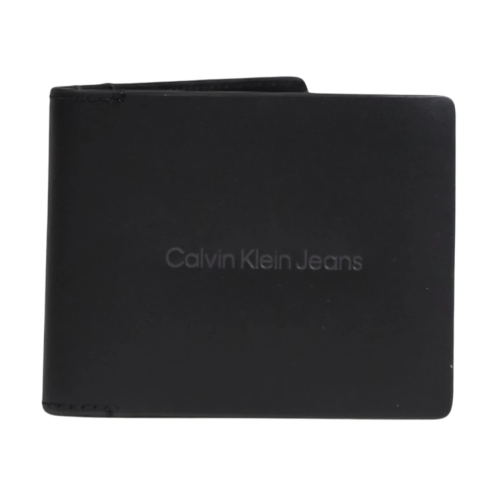 Calvin Klein Leren Bifold Portemonnee Herfst Winter Collectie Black Heren