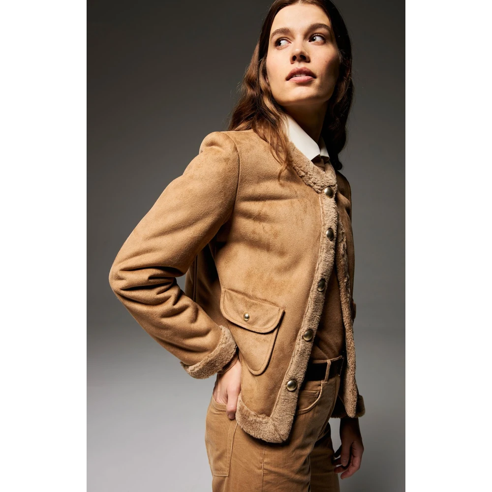 Seventy Lichtgewicht ronde hals jas voor vrouwen Brown Dames