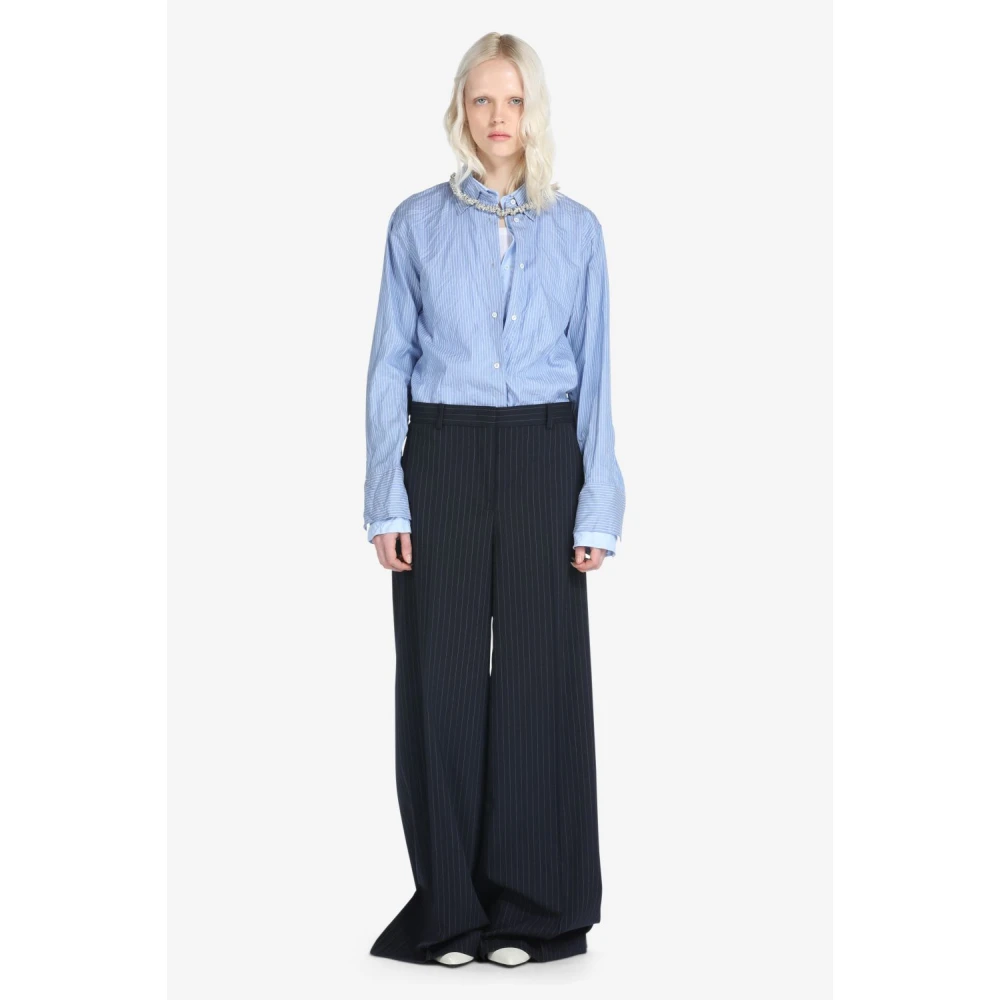 N21 Blauwe op maat gemaakte wijde broek Blue Dames