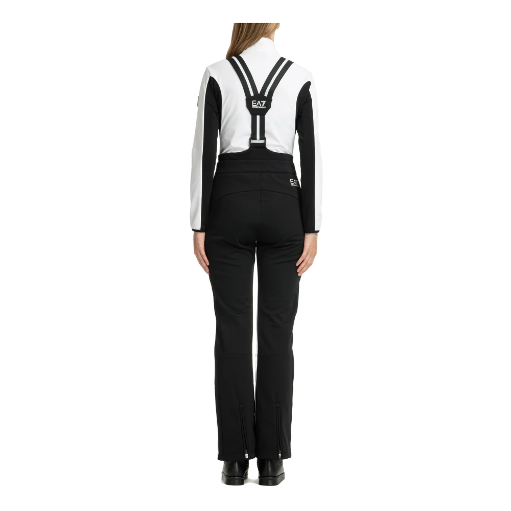 Emporio Armani EA7 Hoge Taille Ski Broek Drukknopen Logo Black Dames