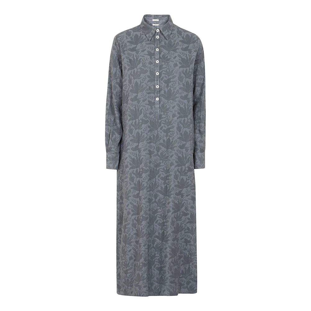 Massimo Alba Katoenen Jacquard Polojurk Houtskool Gray Dames