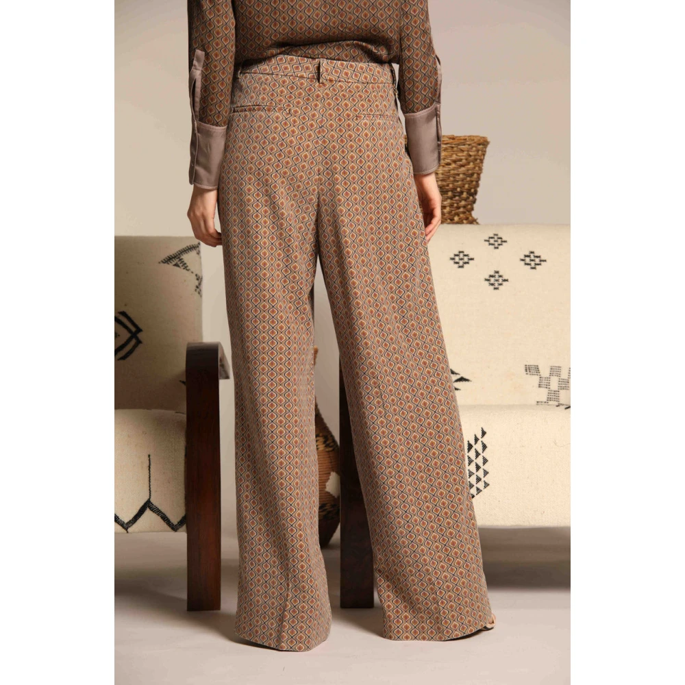 Mason's Wide Pleats Dames Chino Broek Brown Dames