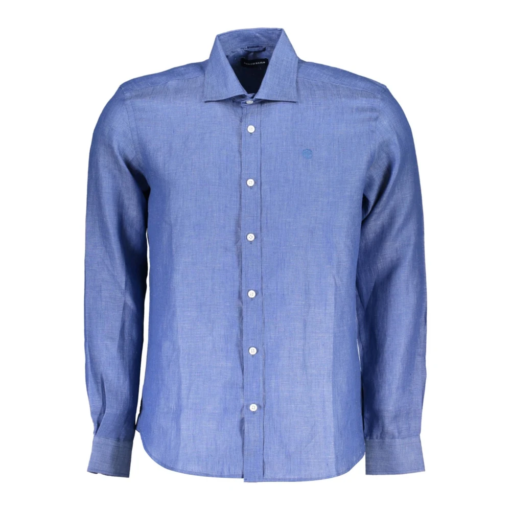 North Sails Men's Blue Long Sleeve Shirt With Italian Collar - Casual Shirts - M - Shirts