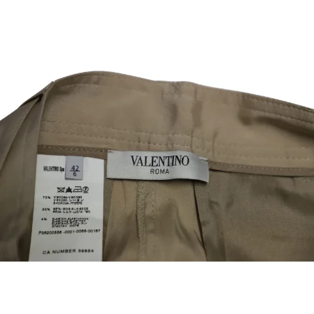 Valentino Vintage Pre-owned Fabric bottoms Beige Dames