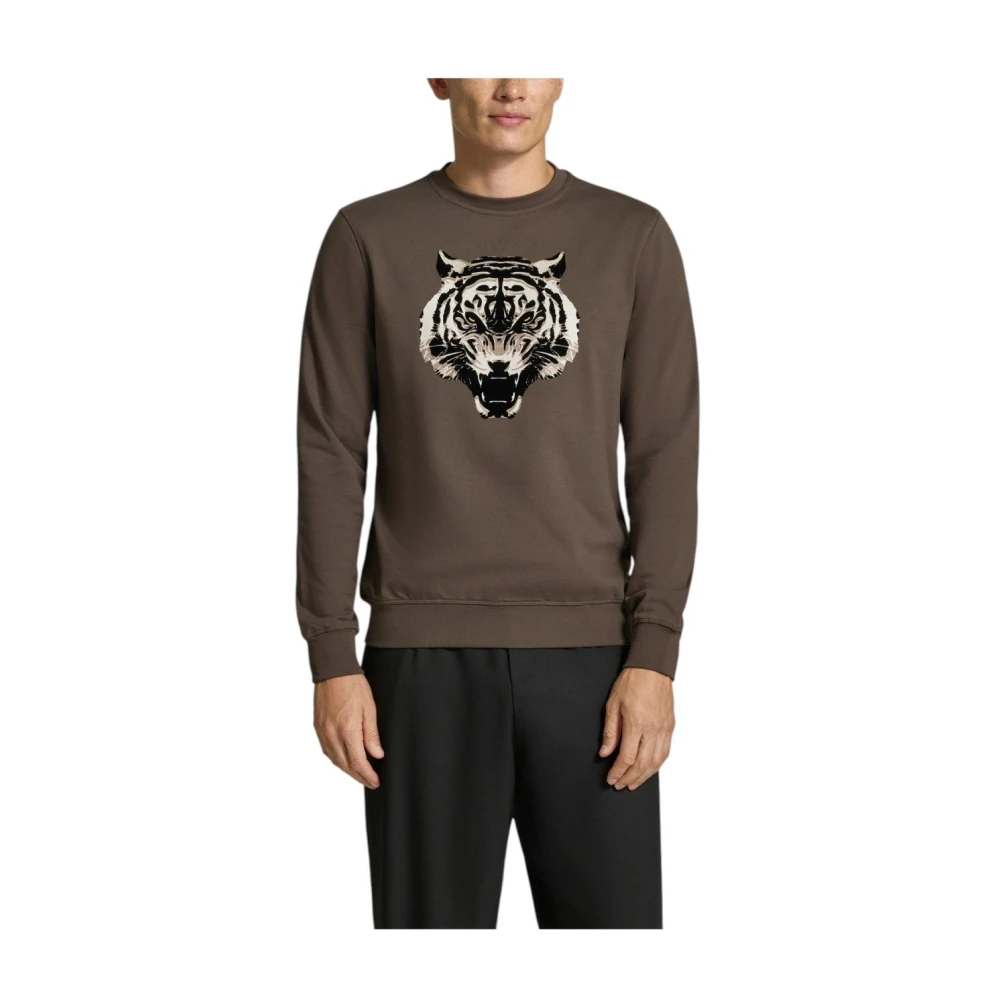 Antony Morato Men's Gray Tiger Print Urban Sweatshirt