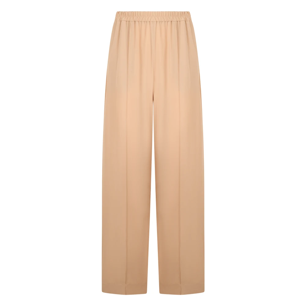 Fabiana Filippi Women's Beige Wide Trousers, Xs, Crepe De Chine Trousers