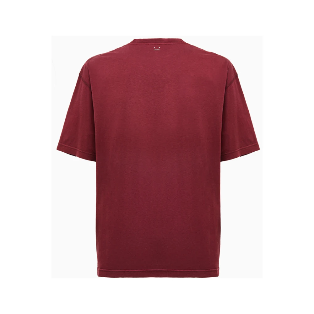 Acne Studios Effengekleurd Katoenen T-Shirt Red Heren