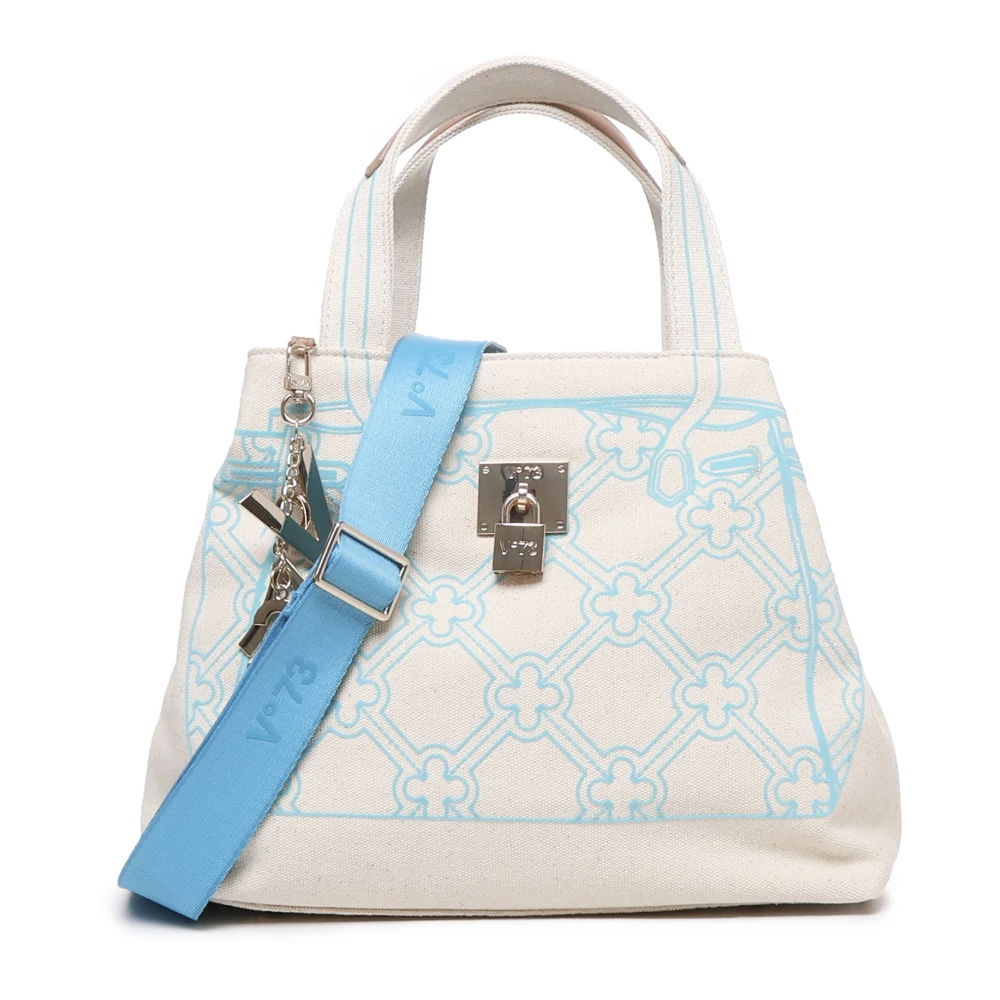V73 Schoudertas van canvasmix met logo Blue Dames