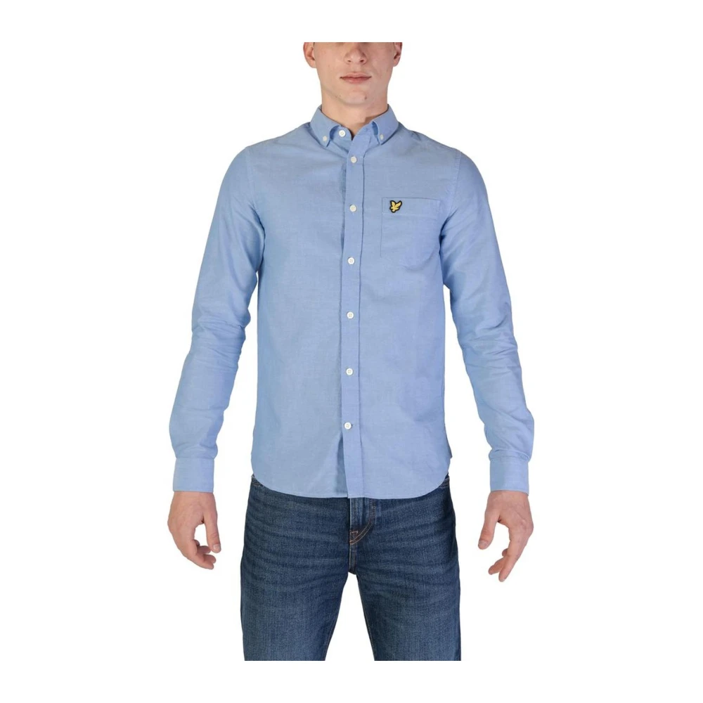 Lyle & Scott Bomull Långärmad Skjorta Blue, Herr