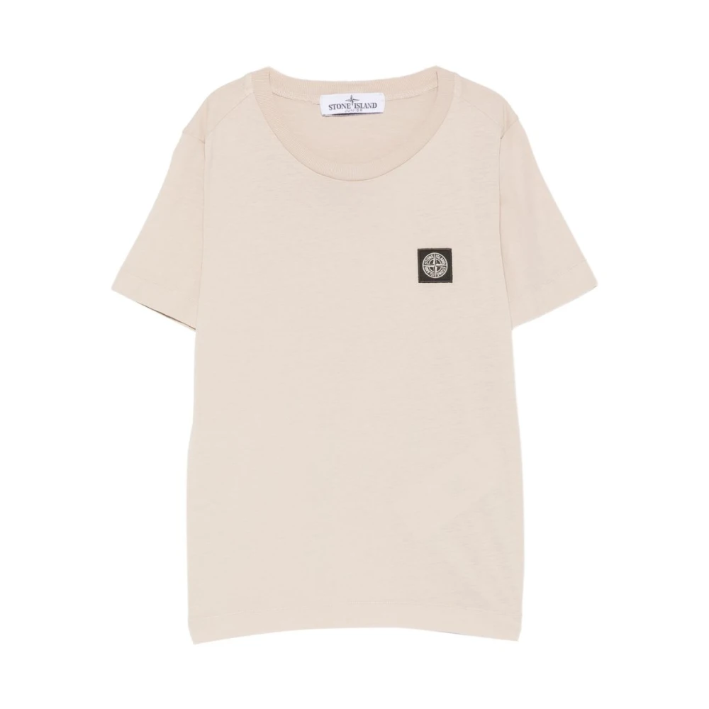 Stone Island Patch Pocket T-Shirt - Male - Kids Short Sleeve T-Shirts - Beige - 8 Y - Kids