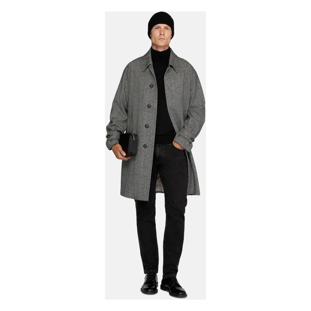 Boggi Milano Enkelrijige wollen jas Beige Heren