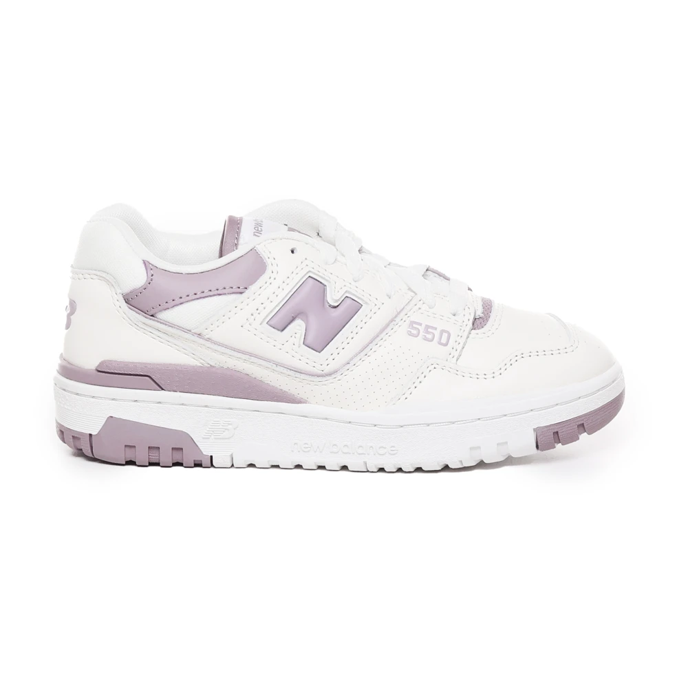 New Balance Women's White Sneakers, 4 Uk, Lilac Faux Leather Trainers