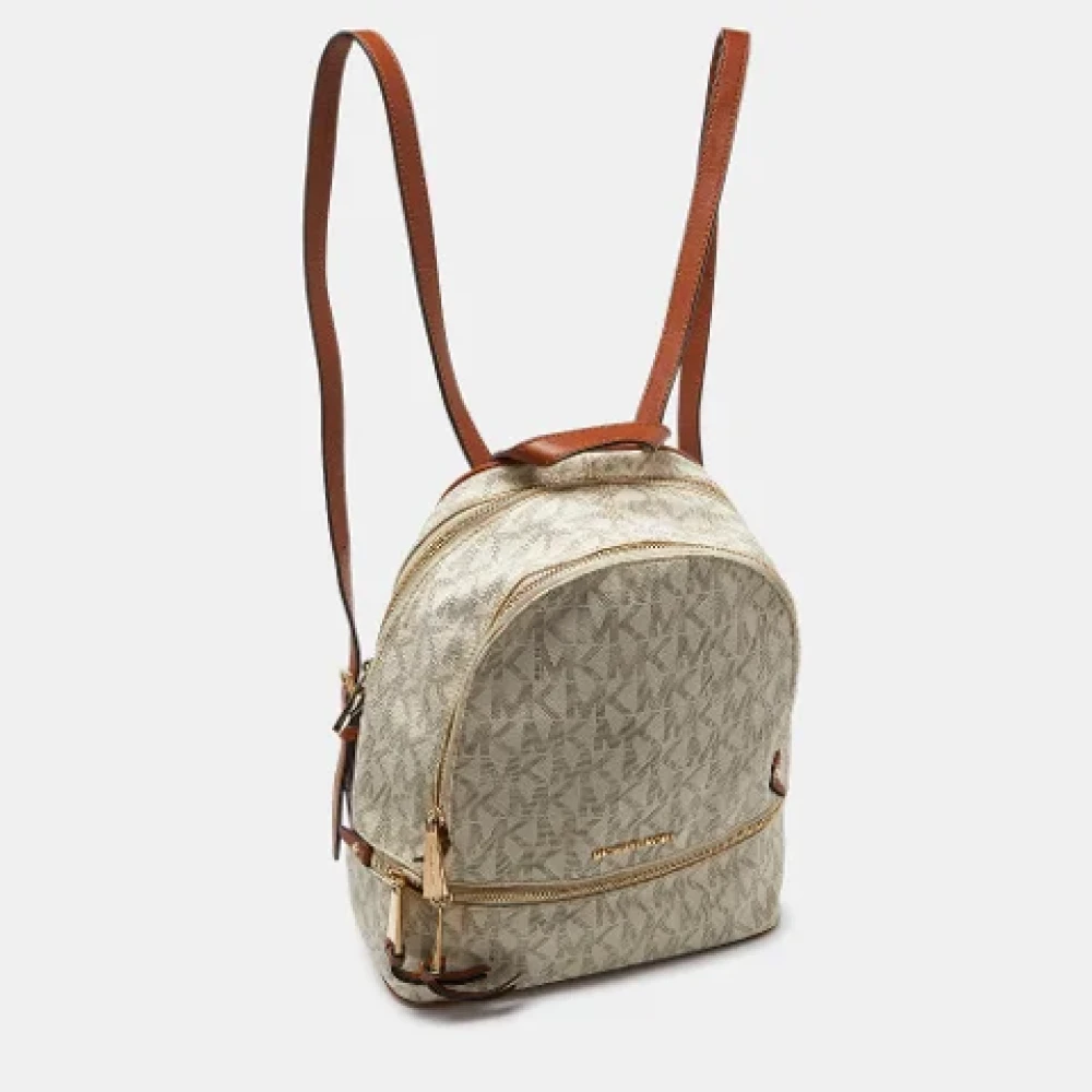 Michael Kors Pre-owned Coated canvas backpacks White Dames