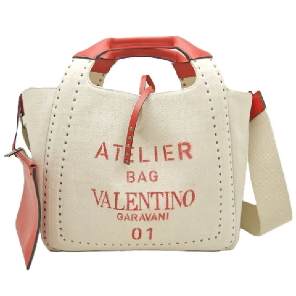 Valentino Vintage Pre-owned Canvas handbags Beige Dames