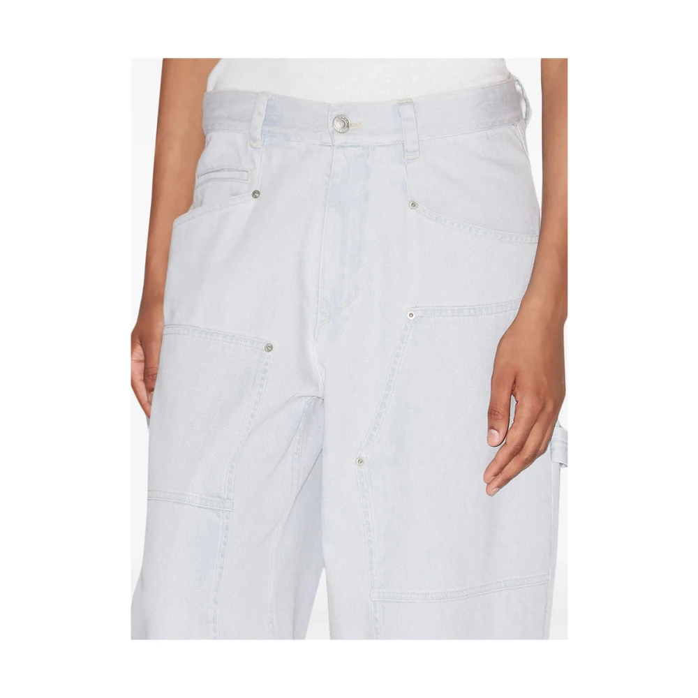 Isabel Marant Étoile Denim Wide Leg Jeans Lichtblauw Blue Dames